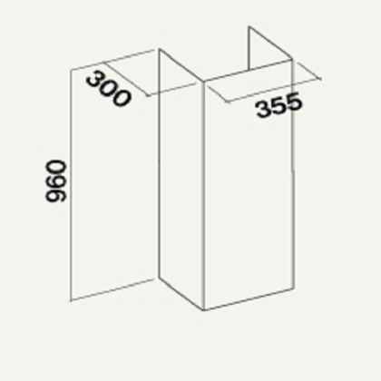 Удлинитель воздуховода для Lumina NRS/Plane NRS/Horizon NRS/ Aria NRS H=960 мм