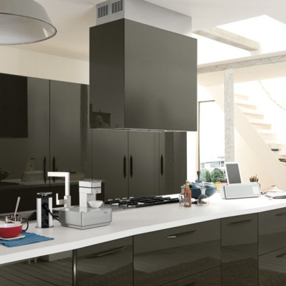 Островная вытяжка FALMEC LAGUNA ISOLA BLACK 60 600 мм из нержавеющей стали чёрным стеклом