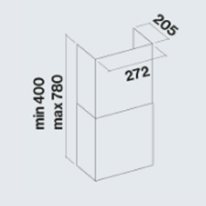 Воздуховод для TAB 60/80 INOX (272x205x780)