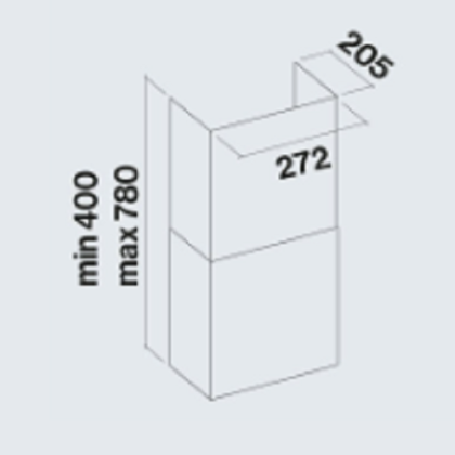 Воздуховод для TAB 60/80 INOX (272x205x780)