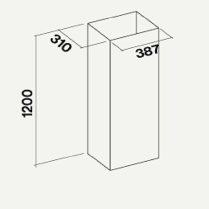 Удлинитель воздуховода H120 для вытяжек ISOLA с системой NRS