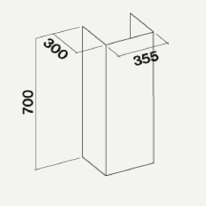 Удлинитель воздуховода для Lumina NRS/Plane NRS/Horizon NRS/ Aria NRS H=700 мм