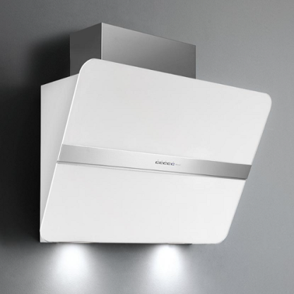 Белая настенная вытяжка FALMEC FLIPPER CONO VETRO BIANCO 850 мм со стеклом