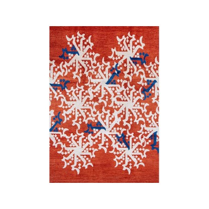 Ковер Zollanvari Blue &amp; White Cuneiform Shir on Brick-red