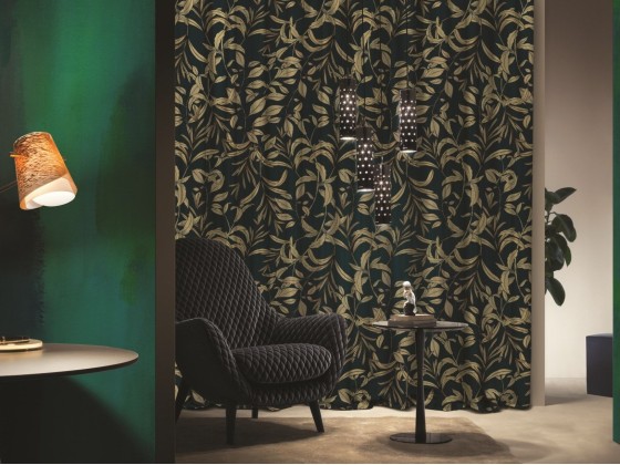 Ткань для штор Inkiostro Bianco FOGLIA D'ORO