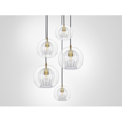 Подвесные светильники Marc Wood Studio PLEATED CRYSTAL CLUSTER 5 CLEAR