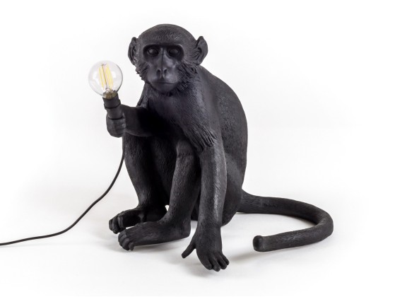 Торшеры уличные Seletti THE MONKEY LAMP BLACK SITTING