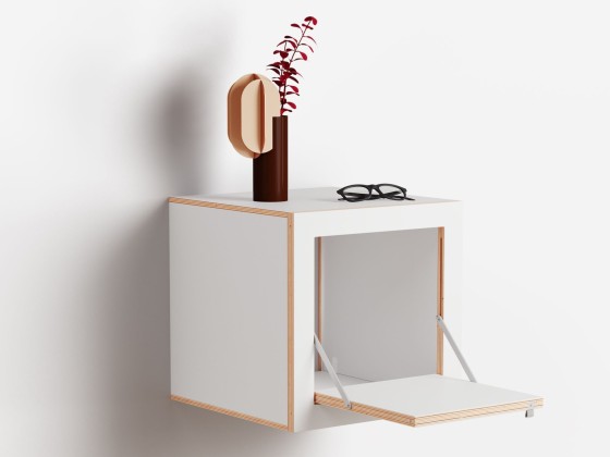 Прикроватные тумбочки AMBIVALENZ FLPPS BOX NIGHTSTAND 40x40x40 - WHITE