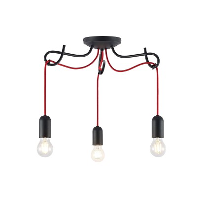 Потолочные светильники Lucande JORNA BLACK 3 / RED