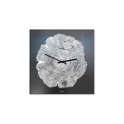 Часы Designobject.it LIFE TREE BLACK STEEL