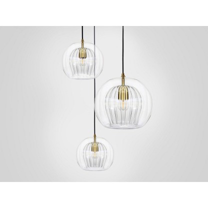 Подвесные светильники Marc Wood Studio PLEATED CRYSTAL CLUSTER 3 CLEAR