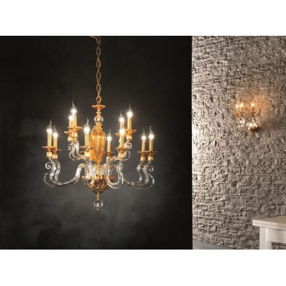 Подвесные светильники Euroluce Lampadari BAROCCO L8+4