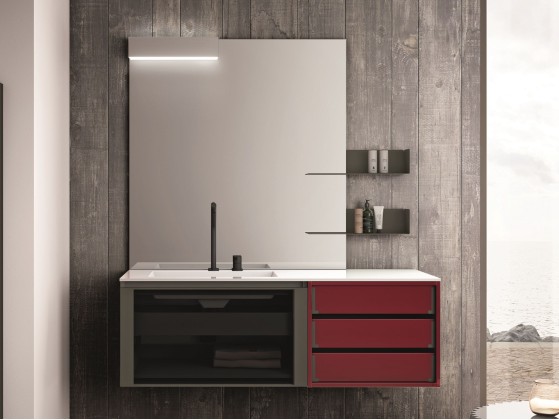 Подвесная тумба по стеклянным ящиком Cerasa SEGNO