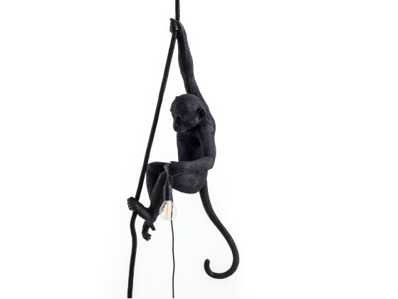 Подвесные светильники садовые Seletti THE MONKEY LAMP BLACK CEILING