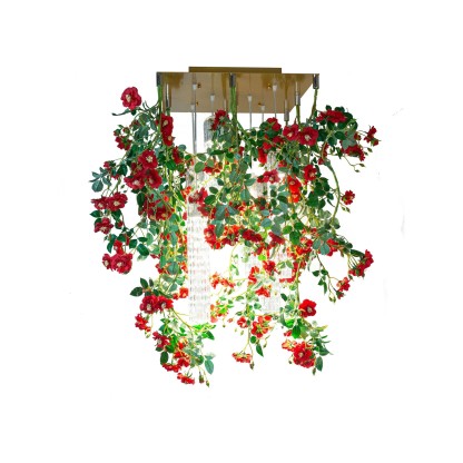 Потолочные светильники VGnewtrend FLOWER POWER WILD RED ROSES SQUARE