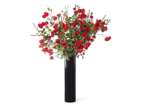 Ваза VGnewtrend CYLINDER RED ROSES BUSH
