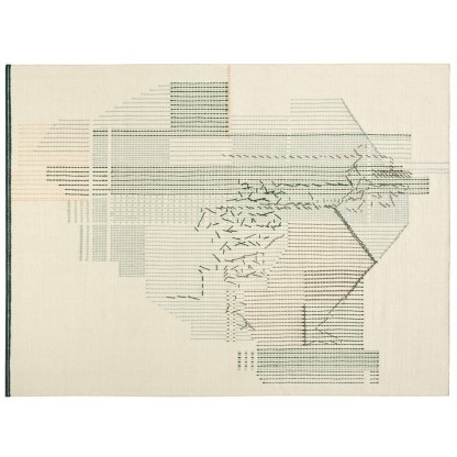 Ковер GAN BACKSTITCH COMPOSITION GREEN