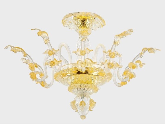 Потолочные светильники Sogni Di Cristallo GOLD APOLLO WITH LEAVES