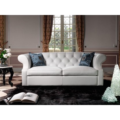 Диван белый - обивка кожа Domingo Salotti BENJAMIN