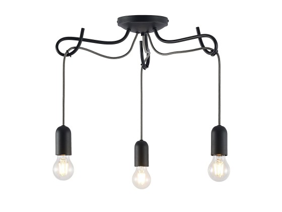 Потолочные светильники Lucande JORNA BLACK 3 / GREY