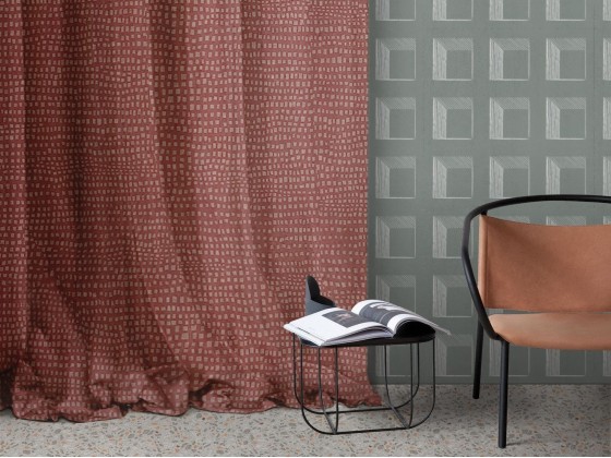 Ткань для штор Inkiostro Bianco MOSAICO