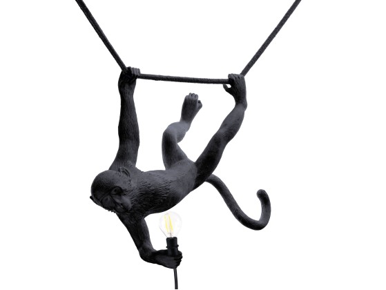 Подвесные светильники садовые Seletti THE MONKEY LAMP BLACK SWING