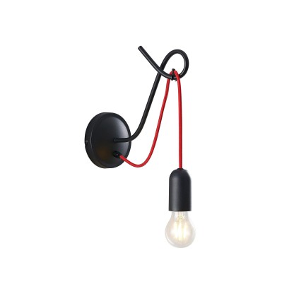Бра - настенная лампа Lucande JORNA BLACK / RED CABLE