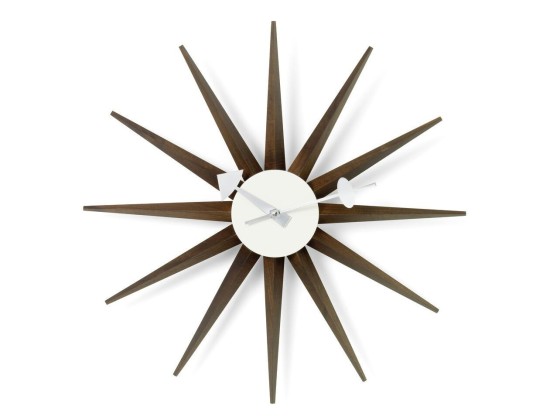 Часы In Stock VITRA - SUNBURST CLOCK WALNUT