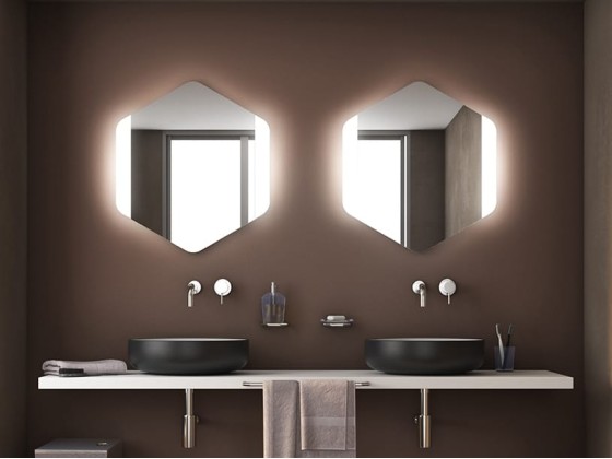 Зеркало для ванной комнаты KOH-I-NOOR ESAGONO LED FRONTALE