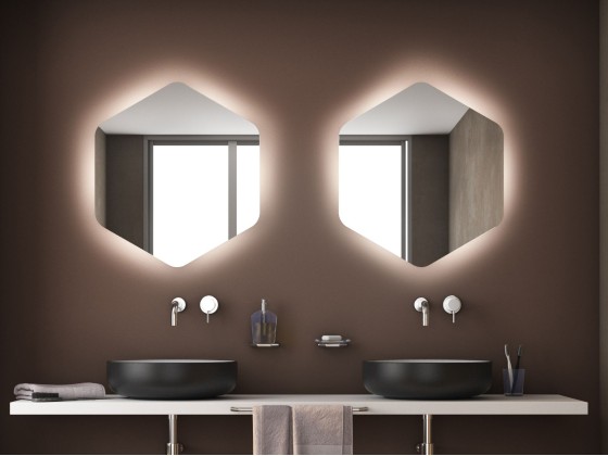 Зеркало для ванной комнаты KOH-I-NOOR ESAGONO LED AMBIENTE