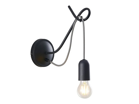 Бра - настенная лампа Lucande JORNA BLACK / GREY CABLE