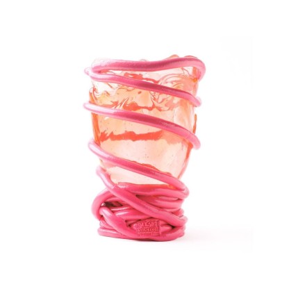 Ваза светлый рубин и матовая фуксия Corsi Design POMPITU I