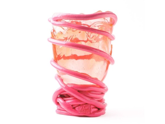 Ваза светлый рубин и матовая фуксия Corsi Design POMPITU I