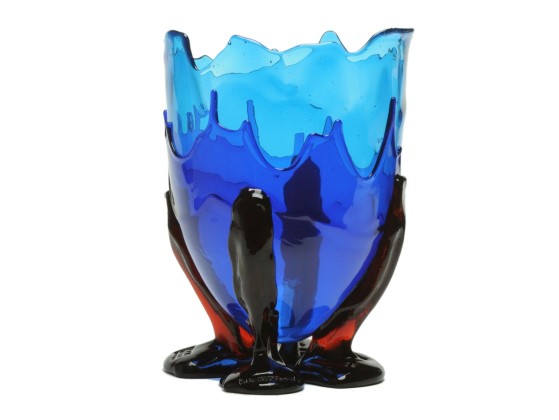 Ваза прозрачный синий и темно рубиновый Corsi Design CLEAR EXTRA COLOUR