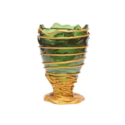 Ваза зелена с матовым золотом Corsi Design POMPITU II
