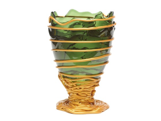 Ваза зелена с матовым золотом Corsi Design POMPITU II