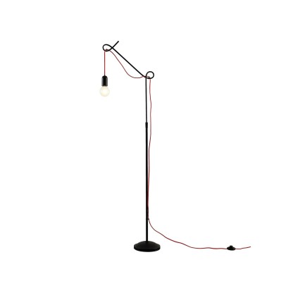 Напольный светильник Lucande JORNA BLACK / RED CABLE