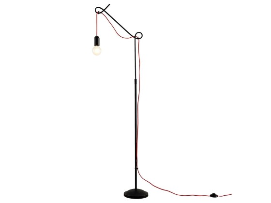 Напольный светильник Lucande JORNA BLACK / RED CABLE