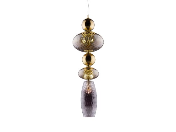 Подвесные светильники Euroluce Lampadari HARMONY BIG FUM BROWN