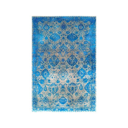 Ковер Zollanvari ABRASHED FLORAL CARTOUCHES IN BLUE ON SILVER GREY