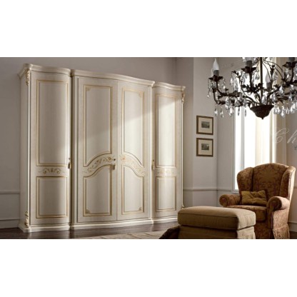 Шкаф с позолотой цвет белый стиль классический Bangkok