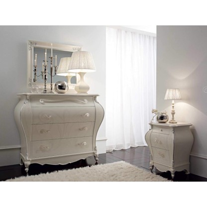 Комод с зеркалом в белом цвете классического стиля Varsavia