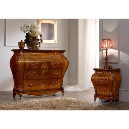 Комод цвета орех с инкрустацией Armadi