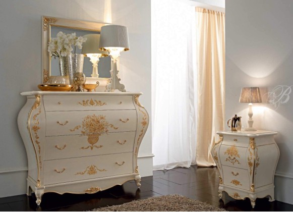 Комод с 3-мя ящиками - декорирован резными элементами ручной работы Armadi