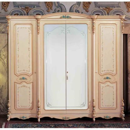 Гардеробный шкаф розового цвета стиль класический Barocco