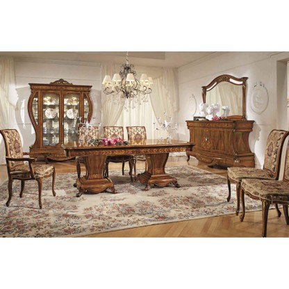 Комплект мебели для столовой цвета орех с орнаментом Antonelli Moravio AMC