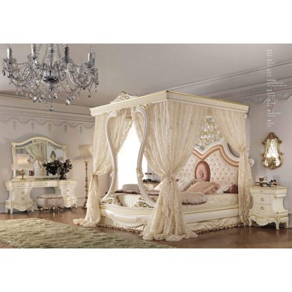 Шикарная белая кровать с балдахином Antonelli Moravio AMC