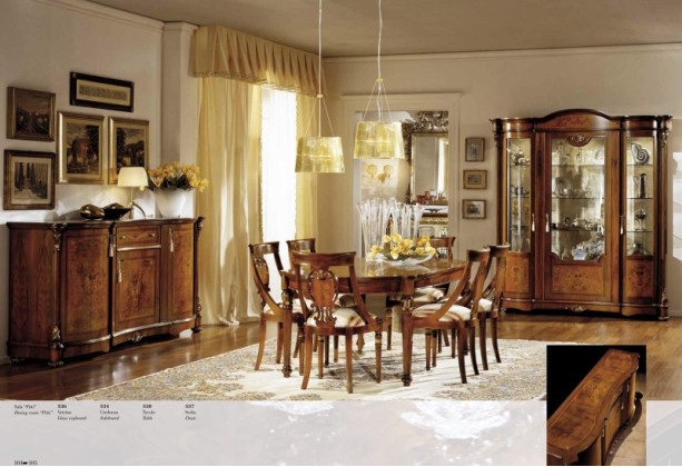 Классическая столовая цвета натурального дерева Antonelli Moravio AMC