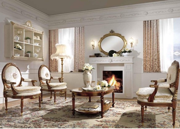 Мягкая мебель в гостиную с ручной резьбой Antonelli Moravio AMC