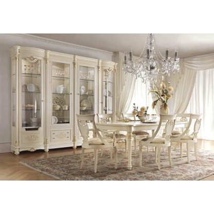 Столовая в белом цвете с резьбой ручной работы и золотом Antonelli Moravio AMC